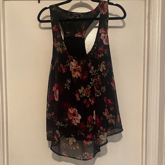 Ambiance Black Floral Tank Top - Picture 1 of 5